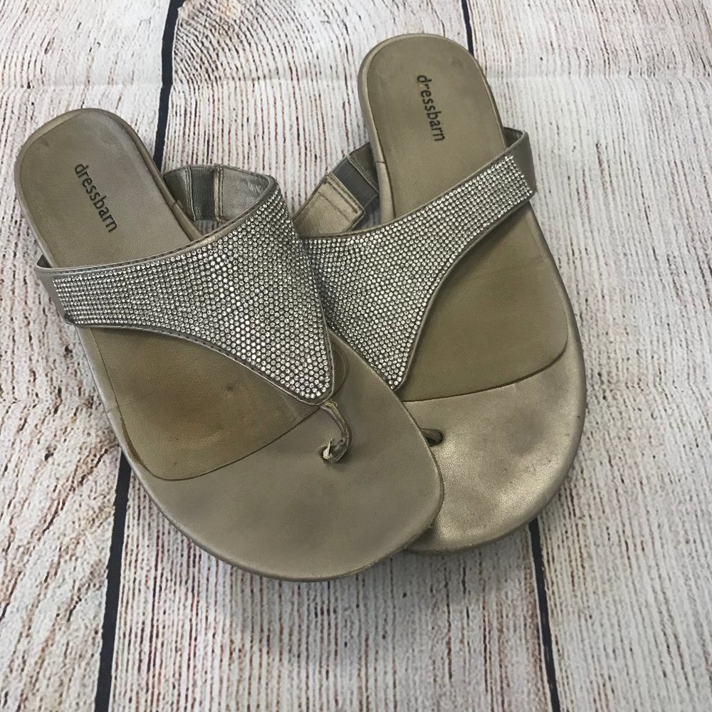 Dressbarn Mandi Rhinestone Embellished Sandal Sz 9